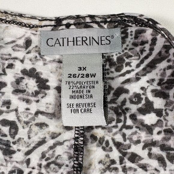 Catherines Top‎ 3x Layered Soft Geometric Boho Artsy Coastal Relaxed Lightweight - Picture 3 of 7